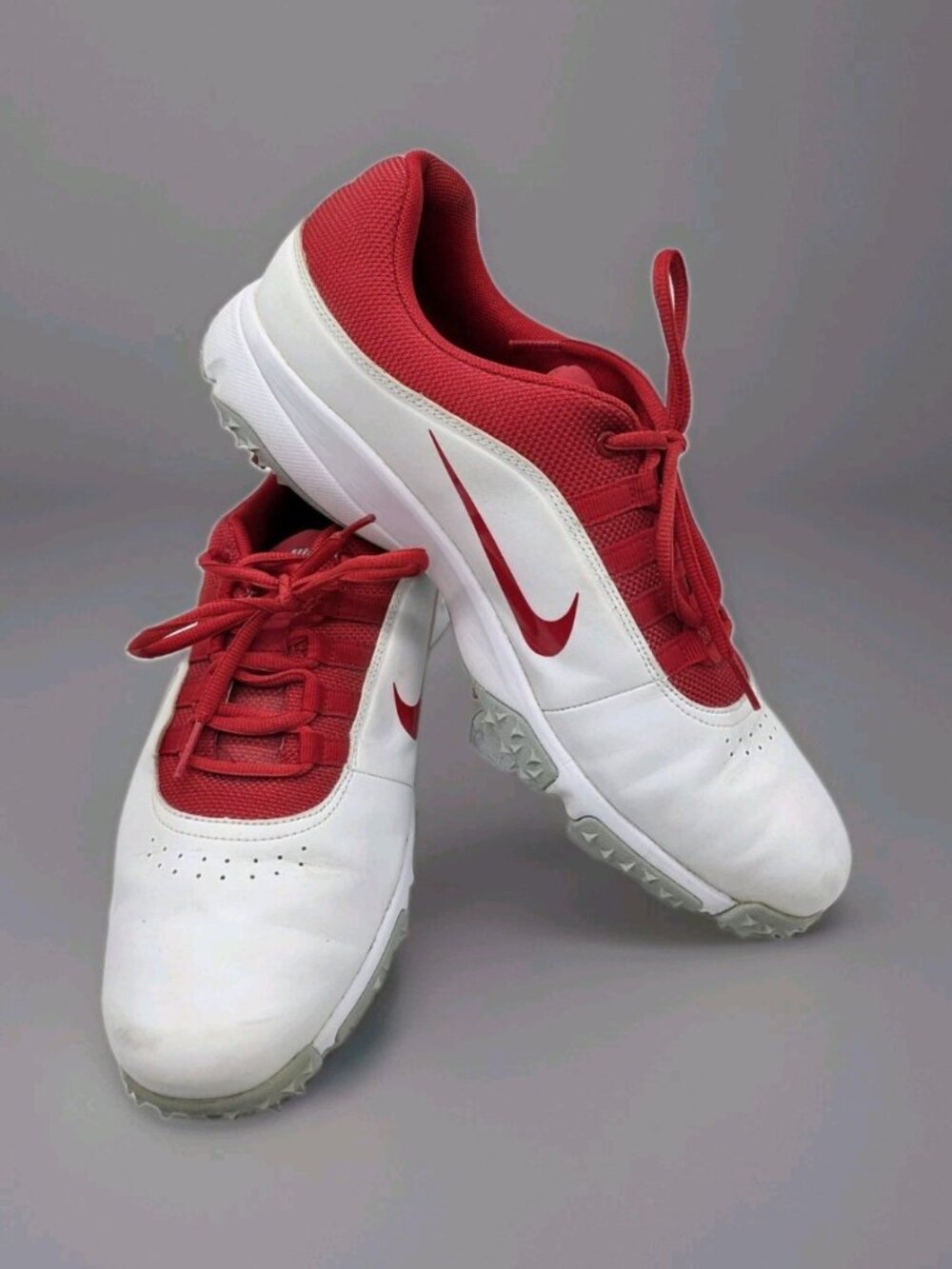 Nike Air Rival 4 Golf Shoes 818728-101 White Red Athletic Sneaker Mens Size 10.5